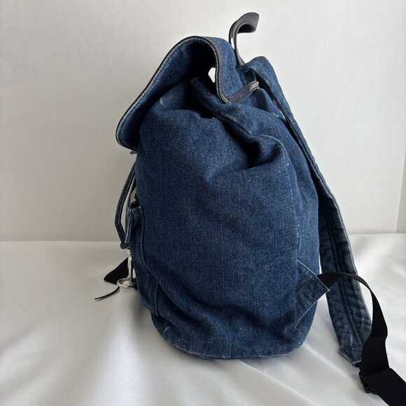 Rebecca Minkoff Denim Backpack Julian Style Vintage 2014-2016 Rare Hook Closure - Picture 2 of 16
